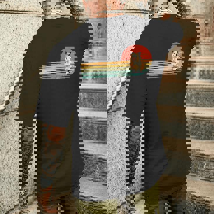 レトロ ヴィンテージ カワイイ ハムスター げっ歯類 ペット 動物 ハムスター 恋人 メンズTシャツ バックプリント 彼への贈り物