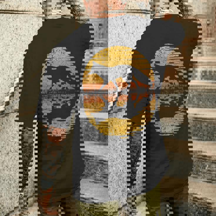 レトロ ヴィンテージ キツネ 反射 70年代 80年代 犬 動物 メンズTシャツ バックプリント 彼への贈り物