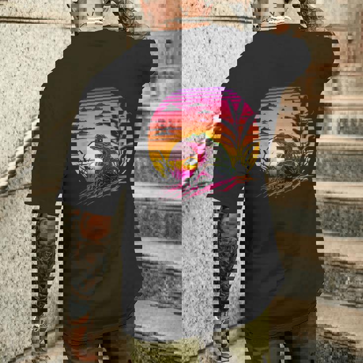 レトロなエステティックフロッグ メンズTシャツ バックプリント 彼への贈り物