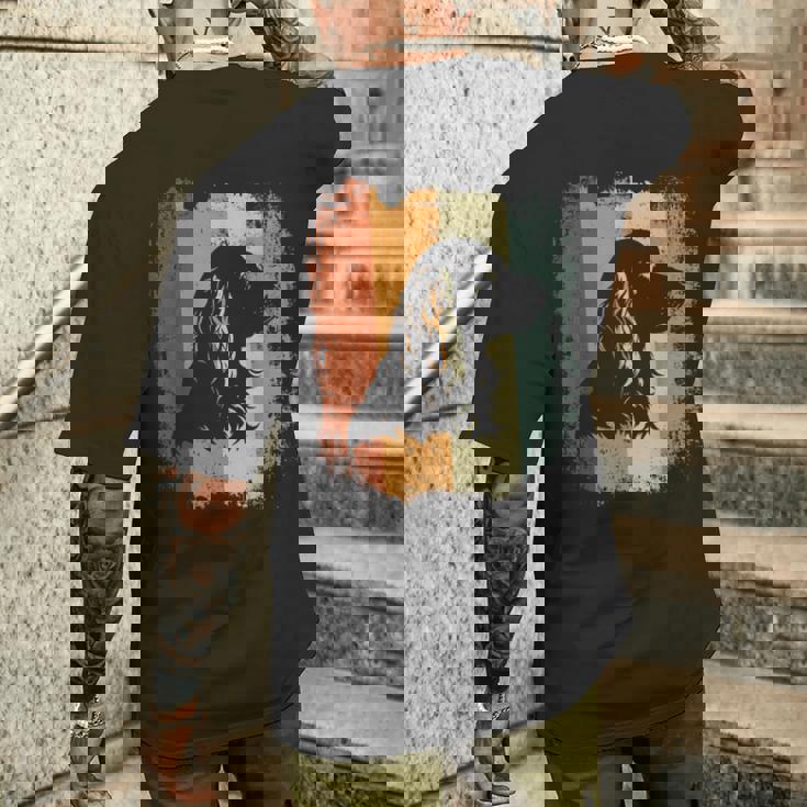 レトロなデザインのアメリカンコッカースパニエルドッグ メンズTシャツ バックプリント 彼への贈り物