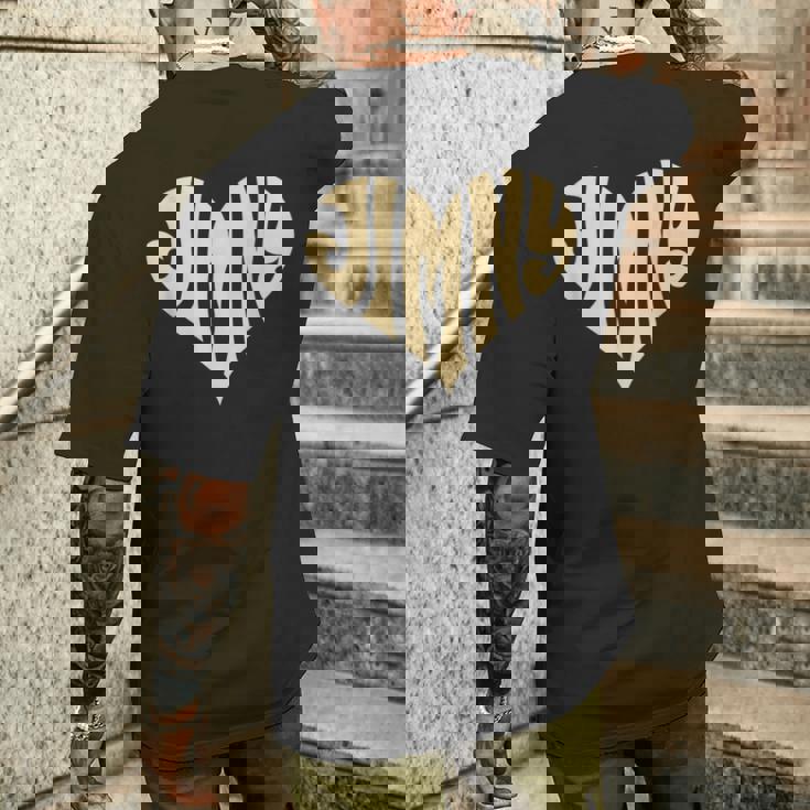 レトロなヴィンテージスタイルのラブハート。ジムニーアイボリーにフィット。 メンズTシャツ バックプリント 彼への贈り物