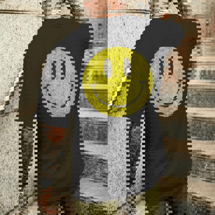 レトロアシッドハウス 80年代90年代ヴィンテージスマイルtシャツ アンティーク調 メンズTシャツ バックプリント 彼への贈り物