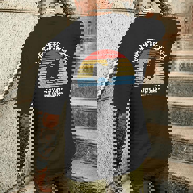 レトロパピヨン 犬 ギフト メンズTシャツ バックプリント 彼への贈り物