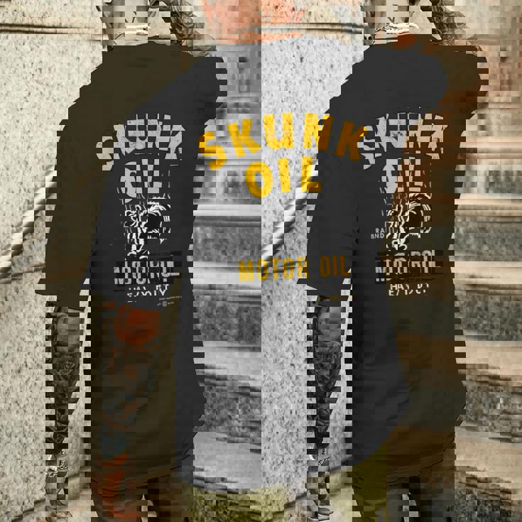 レトロヴィンテージ スカンクオイル モーターオイル メンズTシャツ バックプリント 彼への贈り物