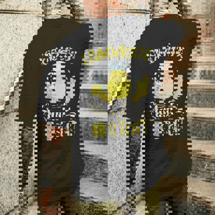 レモンジュース レモネードスタンド スタッフ レモン好き レモネードスタンド メンズTシャツ バックプリント 彼への贈り物