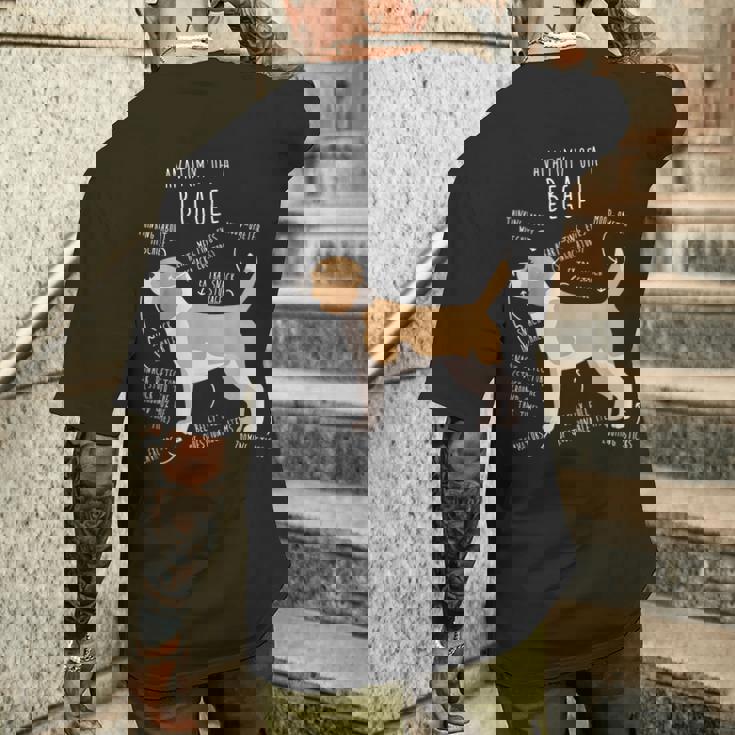 レモンビーグル犬の解剖学、面白い かわいい ペット 犬 ママ ドッグ パパ メンズTシャツ バックプリント 彼への贈り物