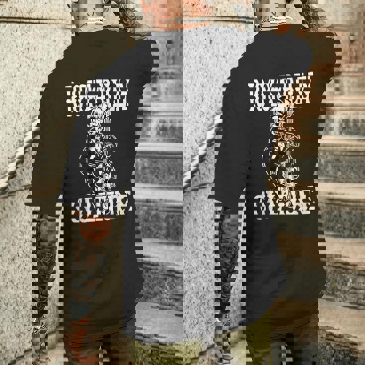 ロカビリー カルチャー ロック スカル タトゥー ピンナップ ロカビリー メンズTシャツ バックプリント 彼への贈り物