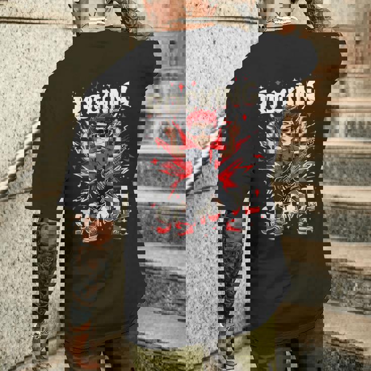 ロッキング・100デイズ・オブ・スクール・ファニー・ギター・キッズ メンズTシャツ バックプリント 彼への贈り物