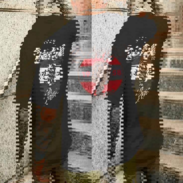 ロックンロール ソックス ホップ ダンス レトロ 1950年代 パーティー ヴィンテージ レトロ メンズTシャツ バックプリント 彼への贈り物