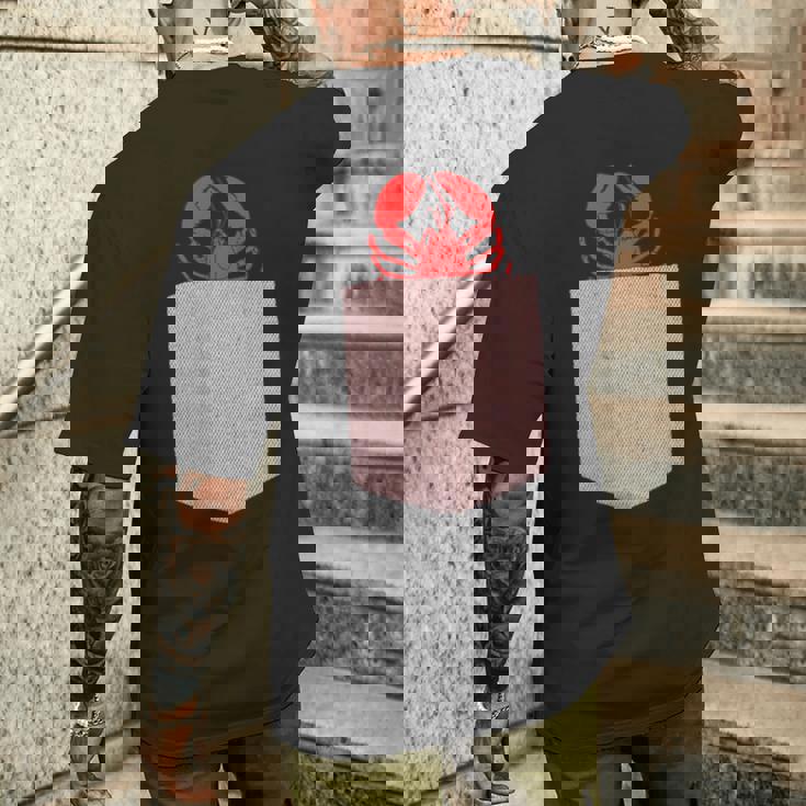 ロブスターデザイン-かわいいポケットアニマルロブスター メンズTシャツ バックプリント 彼への贈り物