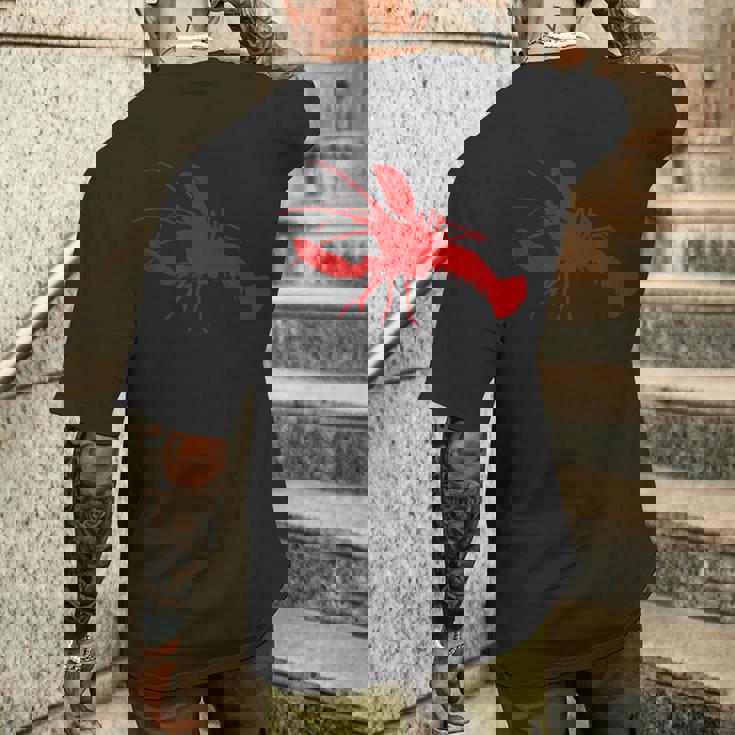 ロブスターレッドシルエット メンズTシャツ バックプリント 彼への贈り物