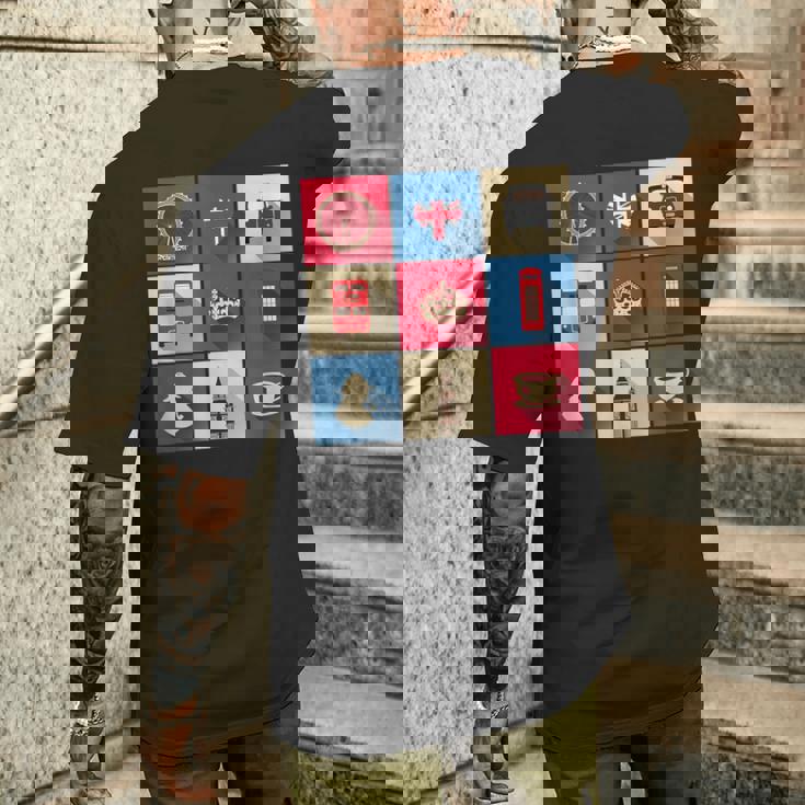 ロンドンバス スカイライン イギリス国旗 ユニオンジャック メンズTシャツ バックプリント 彼への贈り物