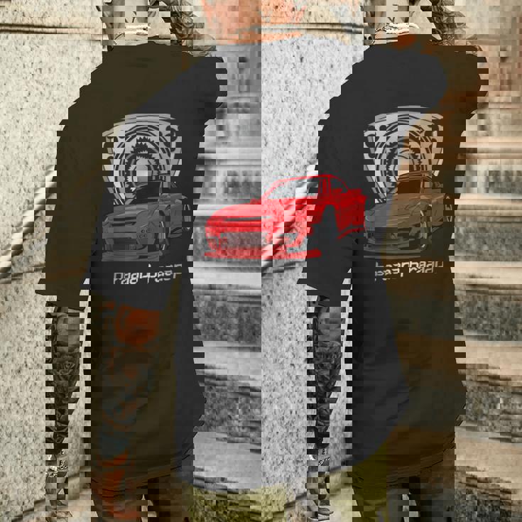 ロータリーエンジン 13B カーミート チューニング Rx ジャパン ローター ライフ Braaap メンズTシャツ バックプリント 彼への贈り物