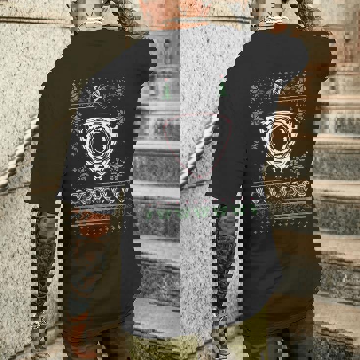 ロータリーエンジン スポーツ 車 恋人 醜いクリスマスデザイン メンズTシャツ バックプリント 彼への贈り物