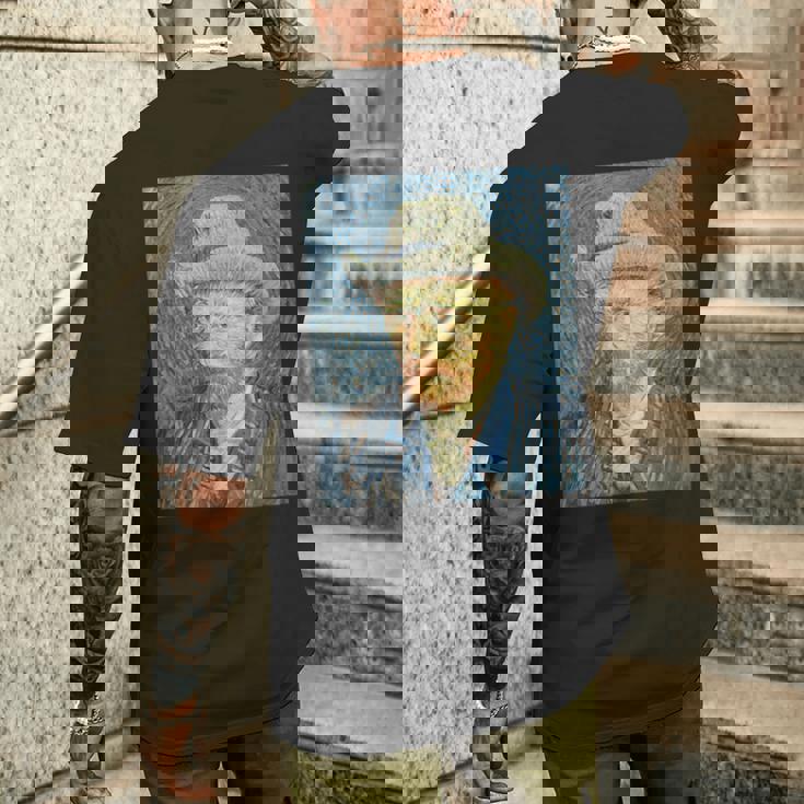 ヴァンゴッホ自画像＃3芸術家のための芸術 メンズTシャツ バックプリント 彼への贈り物