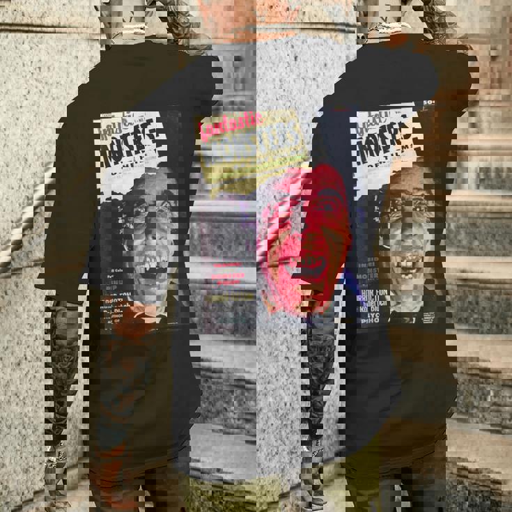 ヴァンパイア ハロウィン ホラー ヴィンテージ ドラキュラ コミックブック レトロ メンズTシャツ バックプリント 彼への贈り物