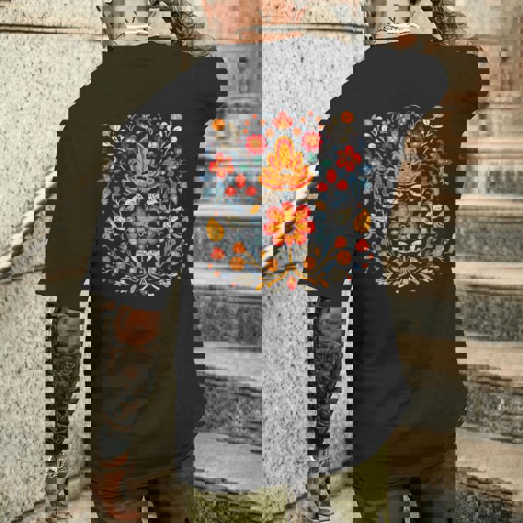 ヴィシヴァンカ キリル文字刺繍 国民的 民族的 花 異教の メンズTシャツ バックプリント 彼への贈り物