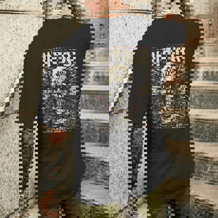 ヴィンテージ 1965 1965年誕生 誕生日 スカル バイカー バイク メンズTシャツ バックプリント 彼への贈り物