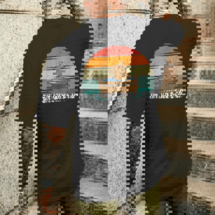 ヴィンテージ Don't Worry Be Capy Capybara メンズTシャツ バックプリント 彼への贈り物