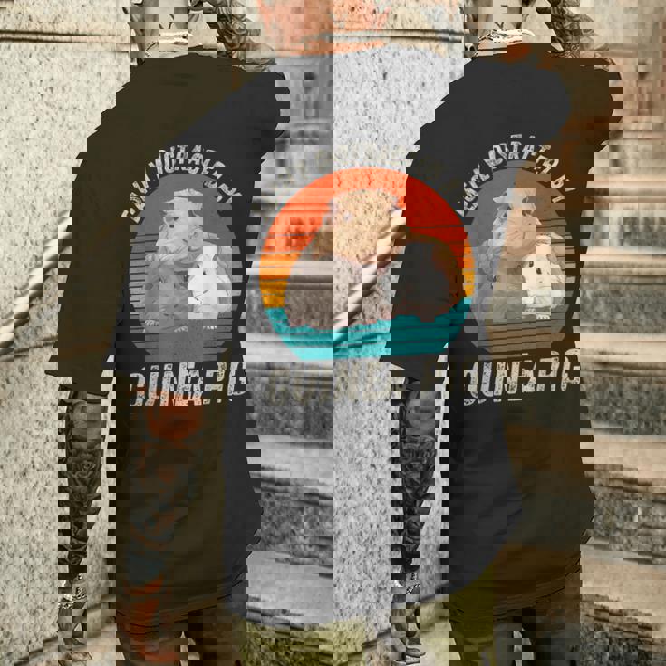 ヴィンテージ Easy Distracted By モルモット レトロ モルモット メンズTシャツ バックプリント 彼への贈り物