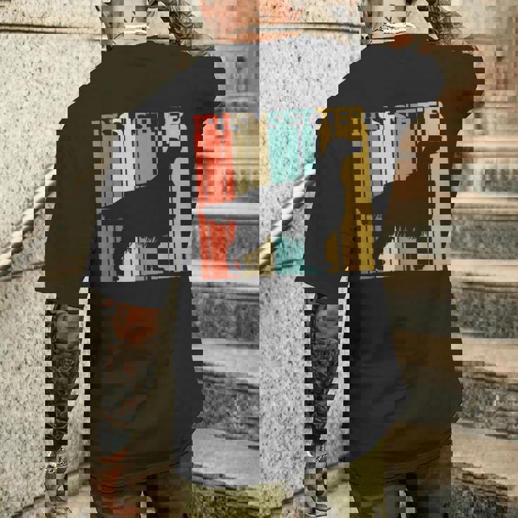 ヴィンテージ アイリッシュセッター 犬の飼い主と恋人 メンズTシャツ バックプリント 彼への贈り物