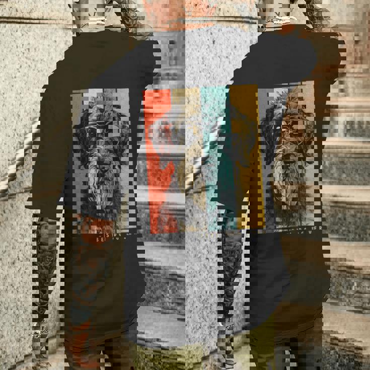 ヴィンテージ ジャイアント シュナウザー 犬 ママ パパ キッズ メンズ レディース メンズTシャツ バックプリント 彼への贈り物