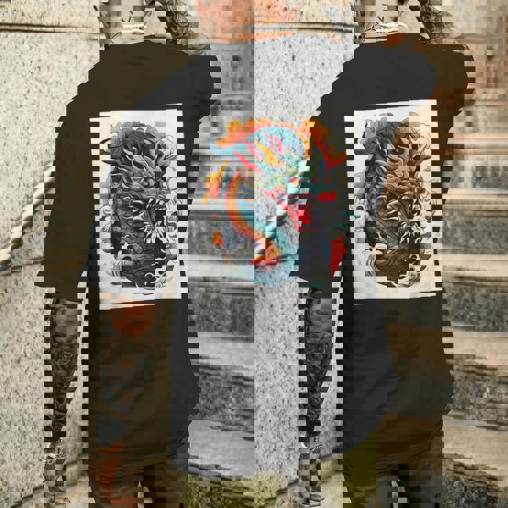 ヴィンテージ タトゥー アート ドラゴン メンズTシャツ バックプリント 彼への贈り物