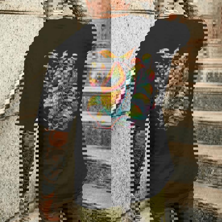 ヴィンテージ ネペンテス ピッチャー 植物ティー 食虫植物アート メンズTシャツ バックプリント 彼への贈り物