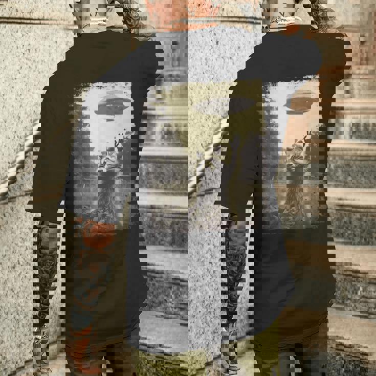 ヴィンテージ ヒップスター レトロ Hip Hop Uap ストリートウェア エイリアン 面白い Ufo ラクーン メンズTシャツ バックプリント 彼への贈り物