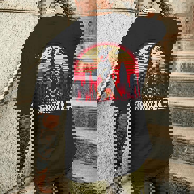 ヴィンテージ ミニ シュナウザー シュナウジラ アンティーク調 動物愛好家 メンズTシャツ バックプリント 彼への贈り物