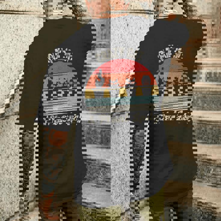 ヴィンテージ レトロ クレイジー キャット & プラント レディ サボテン 多肉植物 ママ メンズTシャツ バックプリント 彼への贈り物