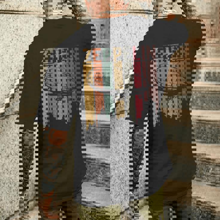 ヴィンテージ レトロ ツェッペリン 飛行船 アンティーク調 メンズTシャツ バックプリント 彼への贈り物