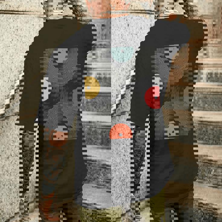 ヴィンテージ レトロレコード レコード モダンアート メンズTシャツ バックプリント 彼への贈り物