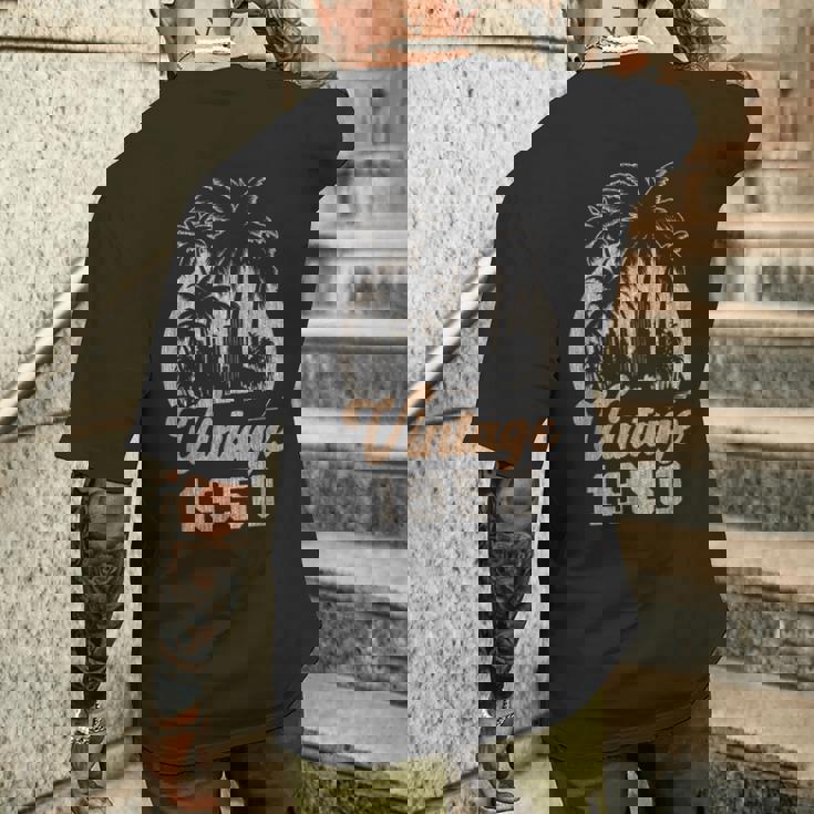 ヴィンテージ1950 パームツリー 75歳の誕生日 メンズTシャツ バックプリント 彼への贈り物