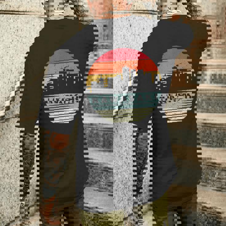 ヴィンテージカワサキスカイラインシルエット メンズTシャツ バックプリント 彼への贈り物