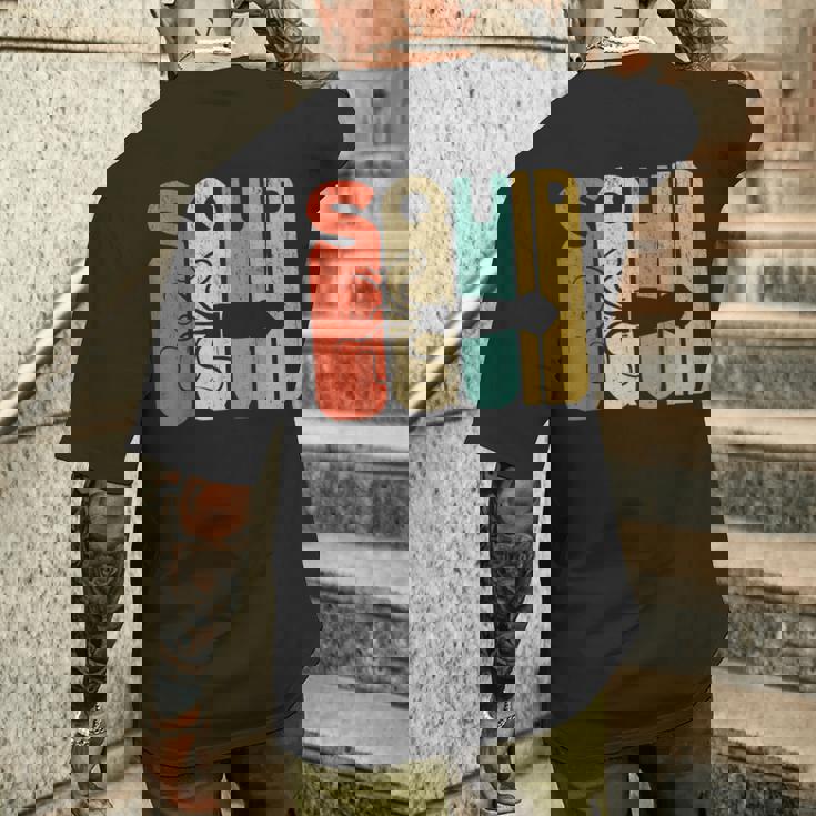 ヴィンテージスタイル イカシルエット 面白いイカシャツ メンズTシャツ バックプリント 彼への贈り物