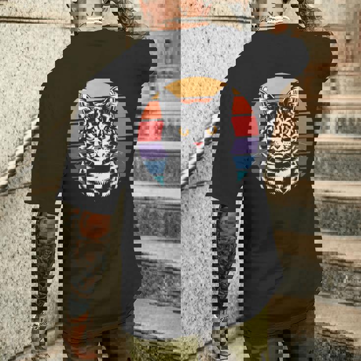 ヴィンテージ猫 メンズTシャツ バックプリント 彼への贈り物