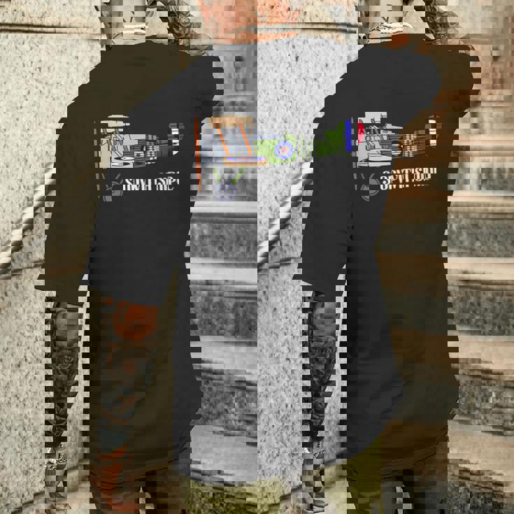 ヴィンテージ複葉機第一次世界大戦イギリス空軍ソッピーススナイプ メンズTシャツ バックプリント 彼への贈り物