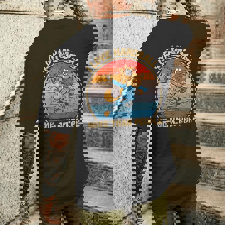 ヴィンテージ馬 I Love Handball More Than People メンズTシャツ バックプリント 彼への贈り物