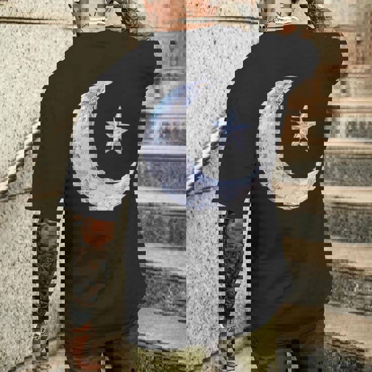 三日月と星 メンズTシャツ バックプリント 彼への贈り物