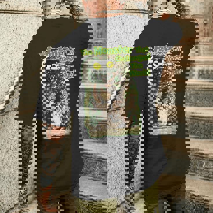 世界に挑んだヴィンテージクラシックホラーモンスター メンズTシャツ バックプリント 彼への贈り物