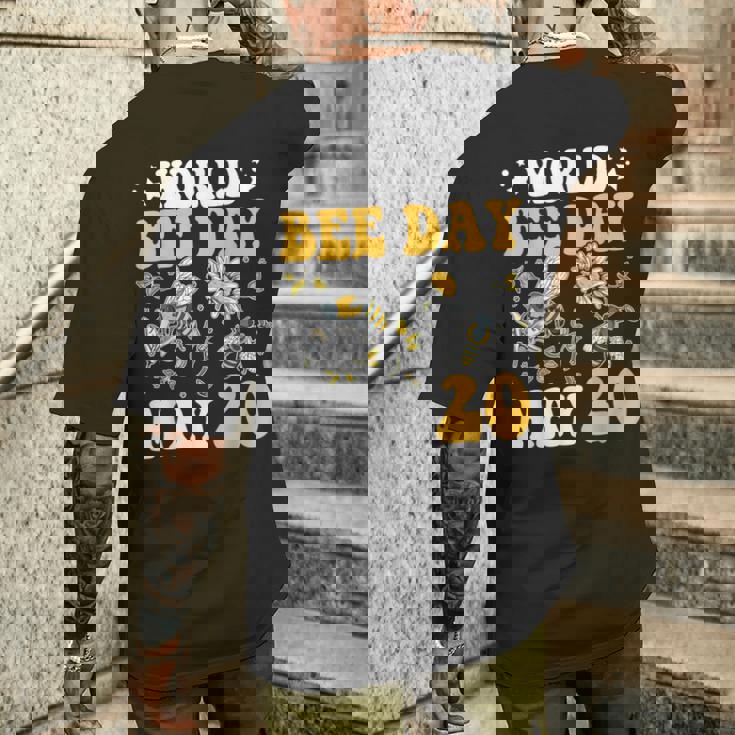 世界ミツバチの日 ミツバチ メンズTシャツ バックプリント 彼への贈り物