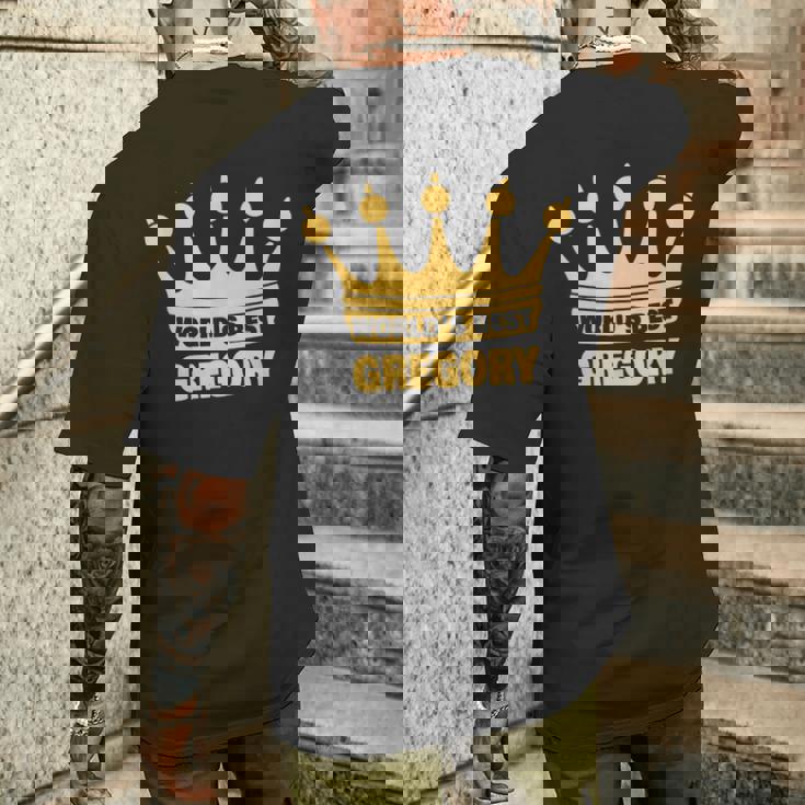 世界一のグレゴリー 面白い名前「グレゴリー」 メンズTシャツ バックプリント 彼への贈り物