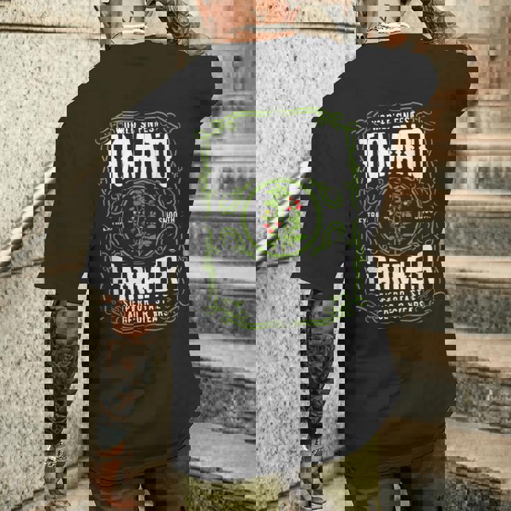 世界最高のトマト農家、面白いトマトガーデニング メンズTシャツ バックプリント 彼への贈り物