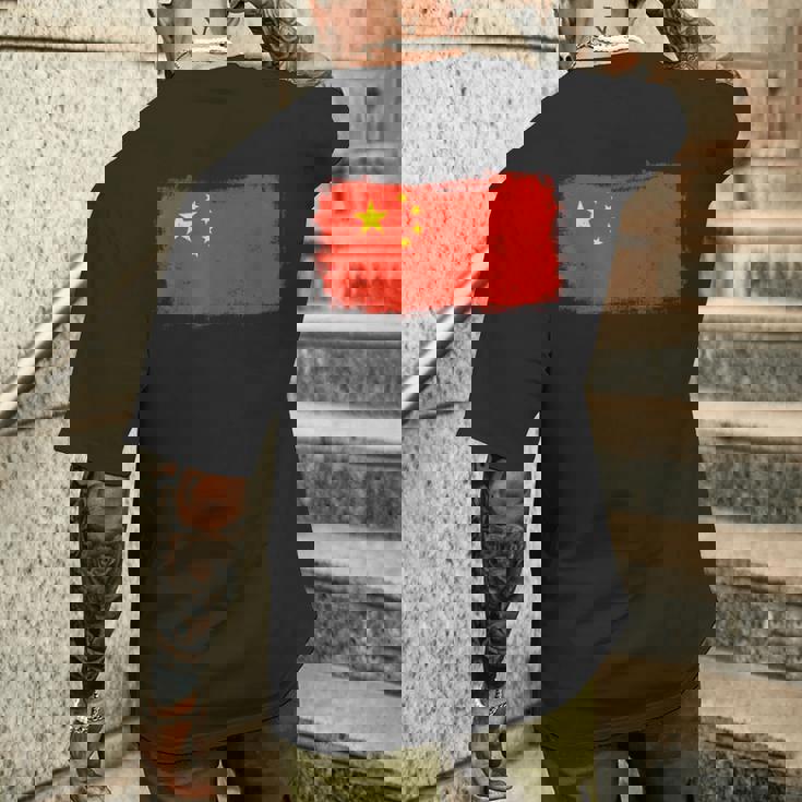 中国中国の国旗 メンズTシャツ バックプリント 彼への贈り物