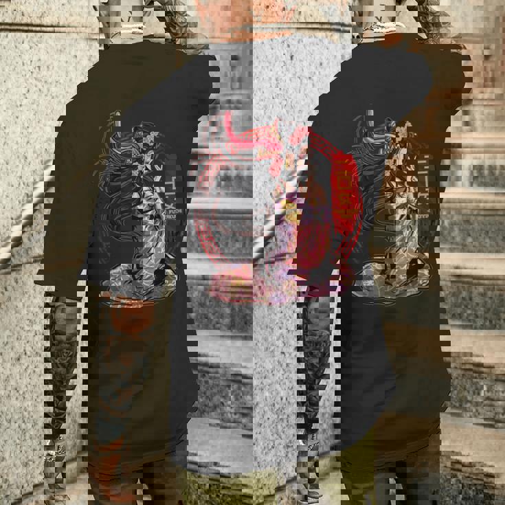 二口恩納怪獣妖怪 古代日本神話 神々 メンズTシャツ バックプリント 彼への贈り物