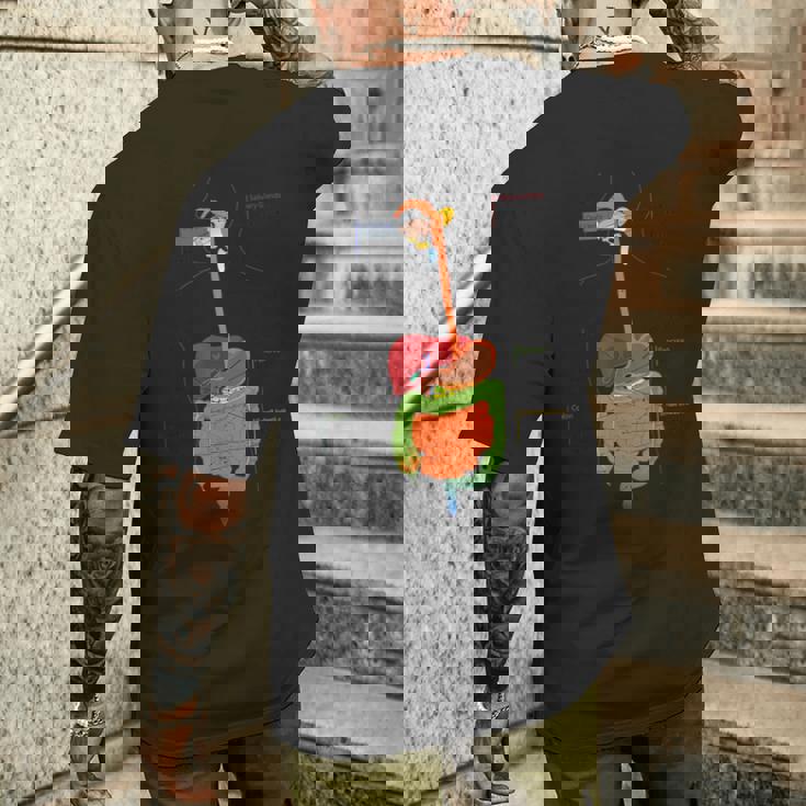 人体消化器系消化管の解剖学 メンズTシャツ バックプリント 彼への贈り物