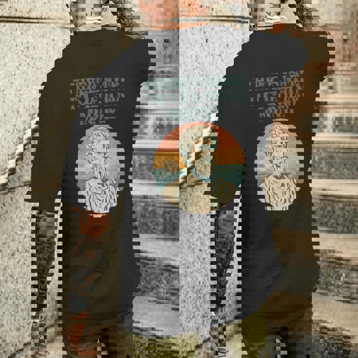 人生にはお金以上のものがあります 哲学者古代 メンズTシャツ バックプリント 彼への贈り物