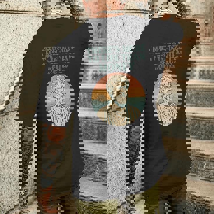 人生にはお金以上のものがあります 哲学者古代 長袖tシャツ メンズTシャツ バックプリント 彼への贈り物