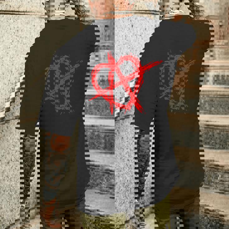 人間関係アナーキー シンボル・ロゴ Ra 恋愛関係アナーキー メンズTシャツ バックプリント 彼への贈り物